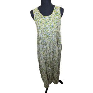 Jones New York Sport Vintage Midi Dress Floral Pleated Spring Made In USA Small
